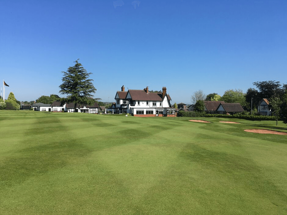 Trentham Golf Club clubhouse overlooking the putting green